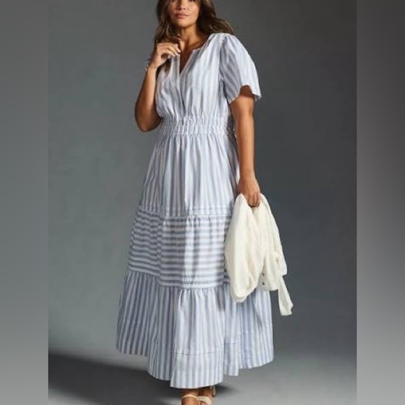 Maeve Dresses & Skirts - Anthropologie Somerset Maxi Dress with Blue White Stripe